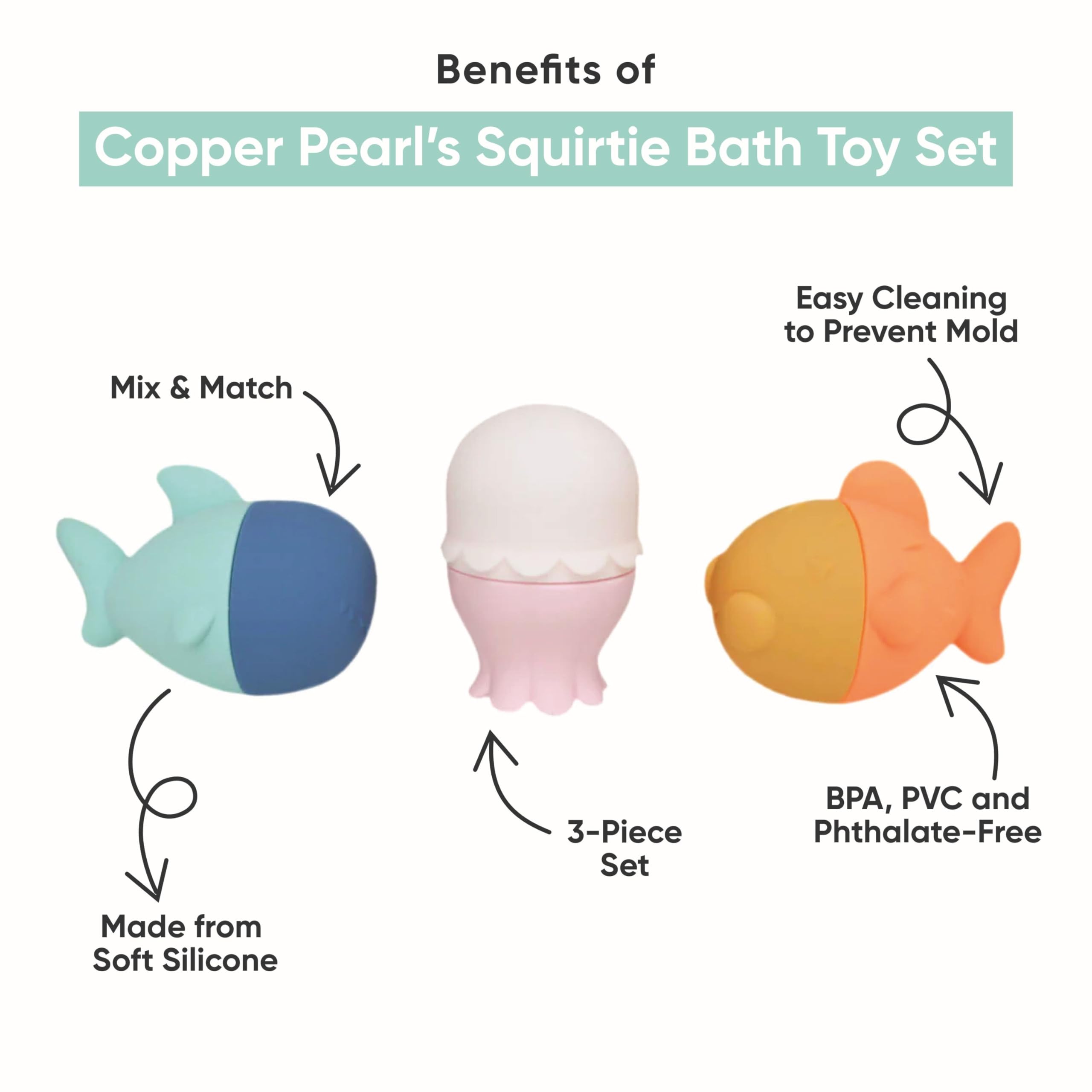 Copper Pearl Squirtie Bath Toy Set