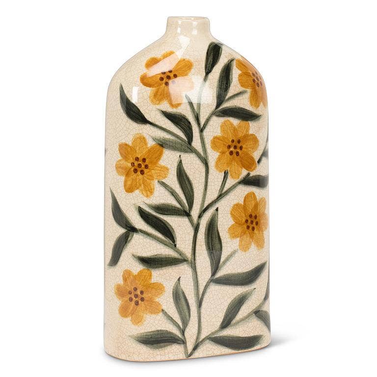 Abbott - Yellow Floral Flat Vase
