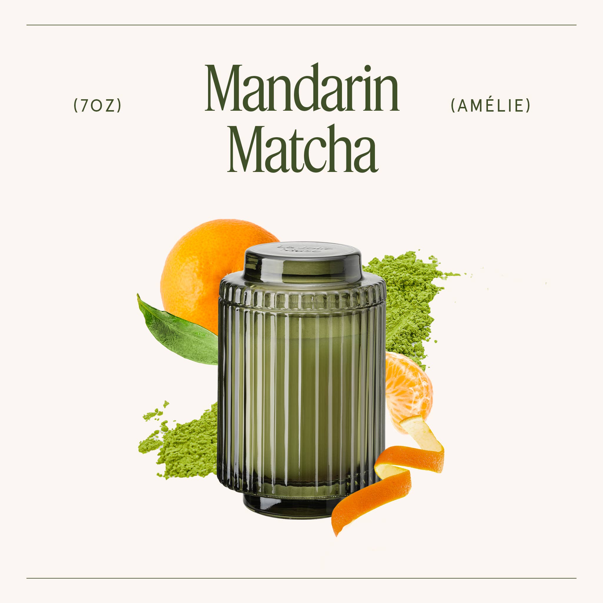 La Jolie Muse - Mandarin Matcha Scented Candle - 7oz