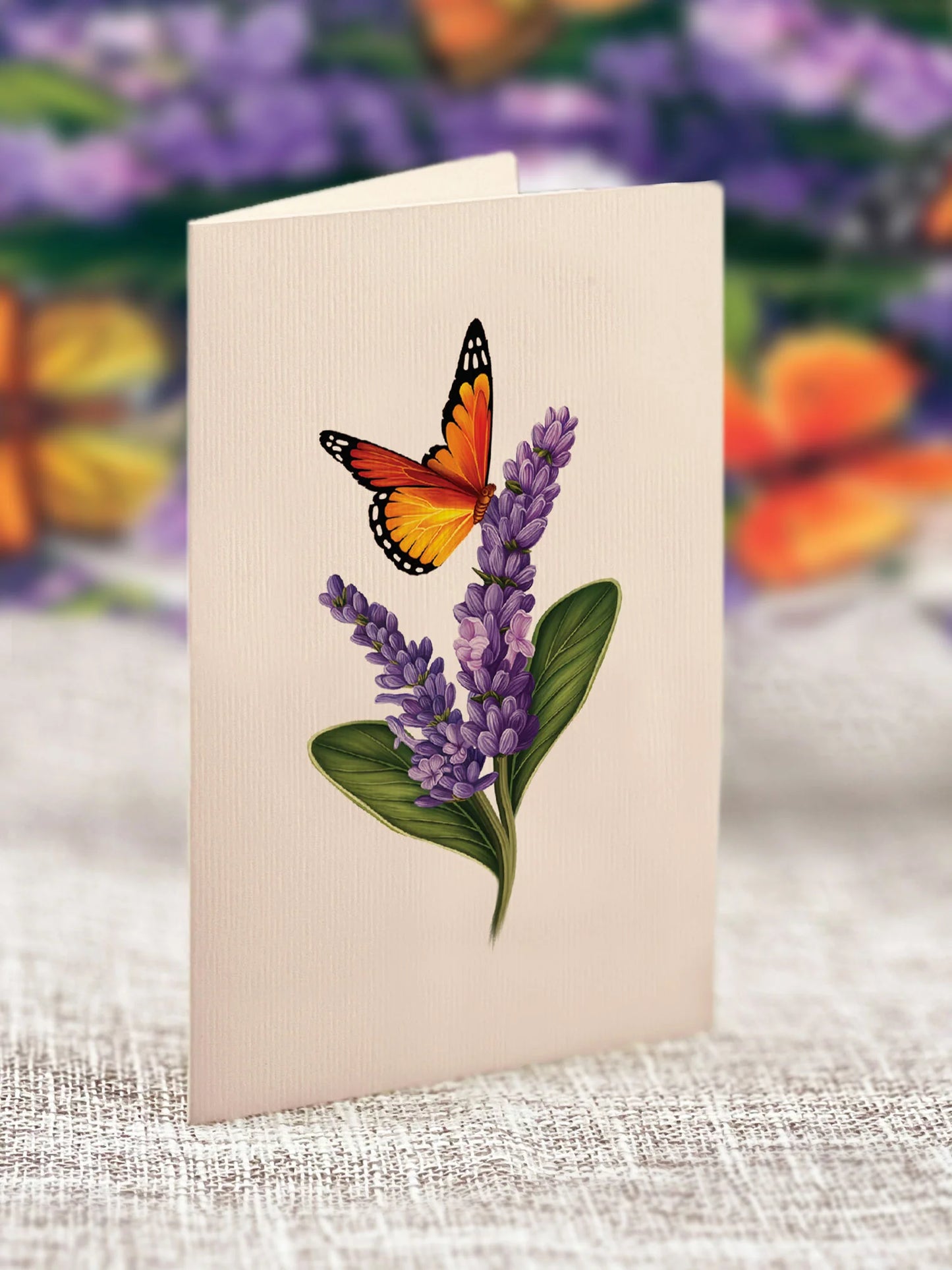 Freshcut Paper. Mini Lavender & Butterflies Pop-Up Card