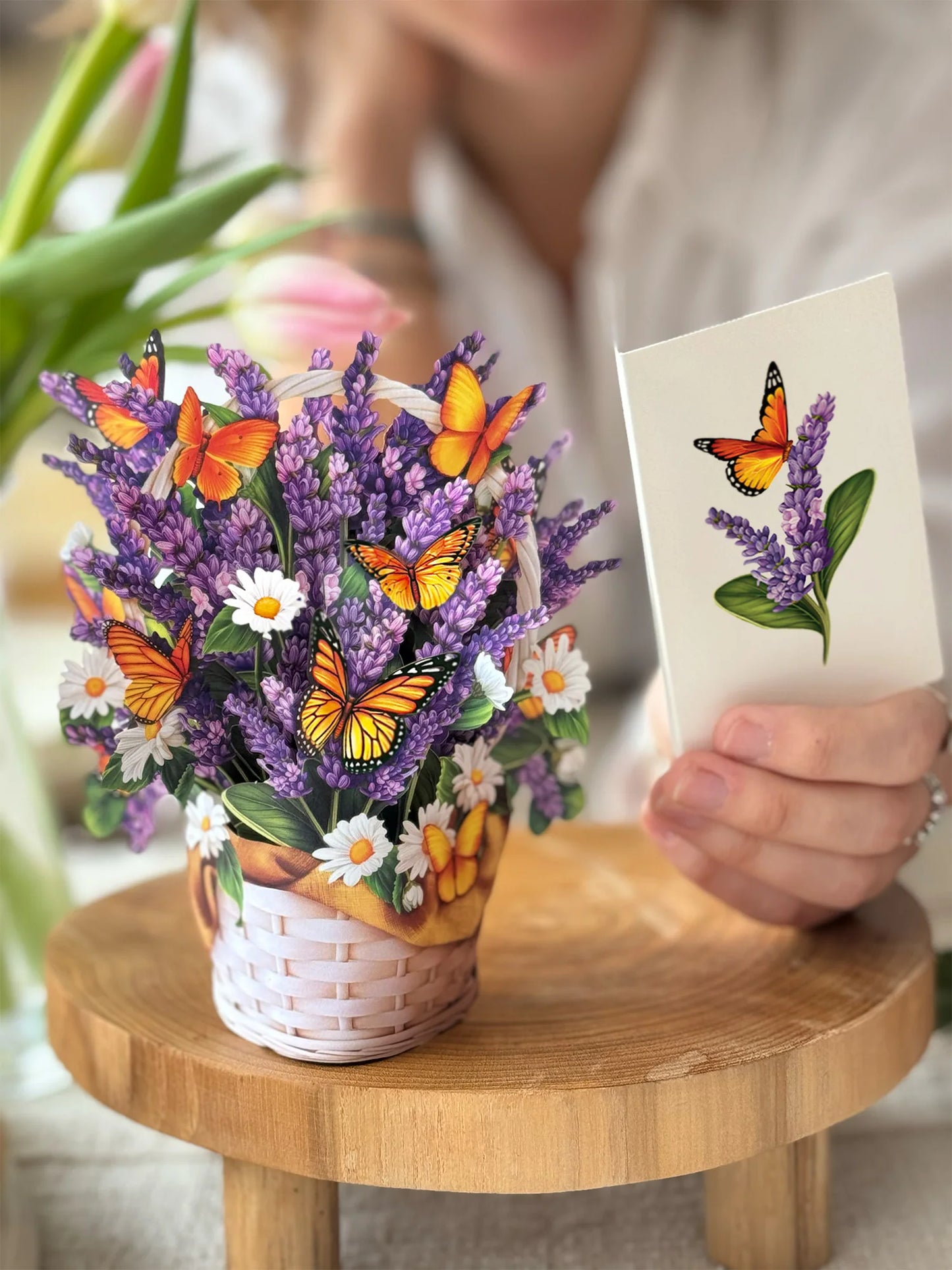 Freshcut Paper. Mini Lavender & Butterflies Pop-Up Card