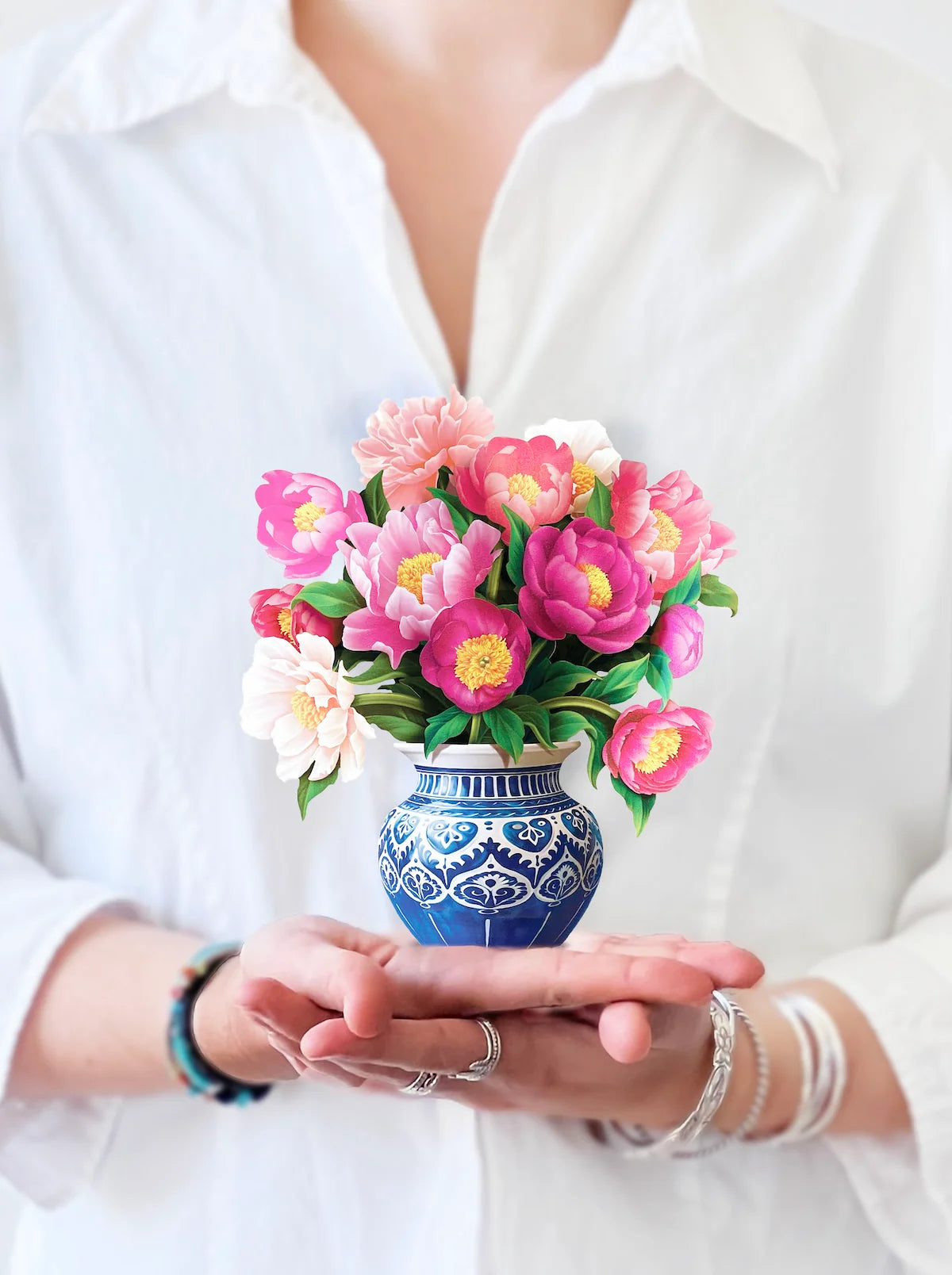 Freshcut Paper. Mini Peony Paradise Pop-Up Card