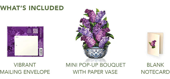 Freshcut Paper. Mini Garden Lilacs Pop-Up Card