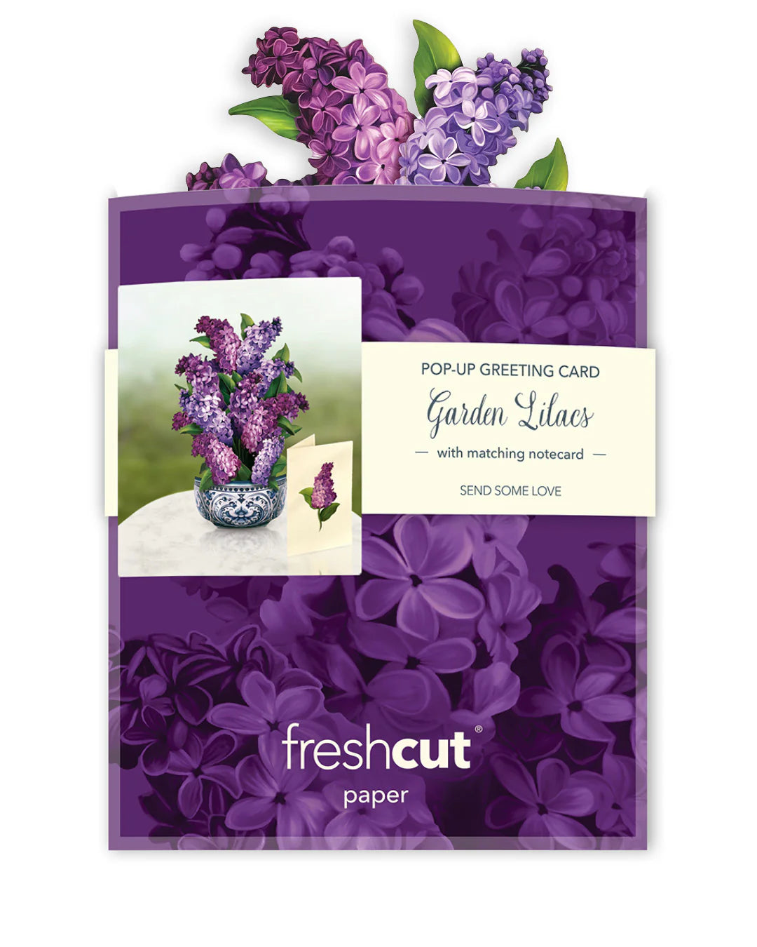 Freshcut Paper. Mini Garden Lilacs Pop-Up Card