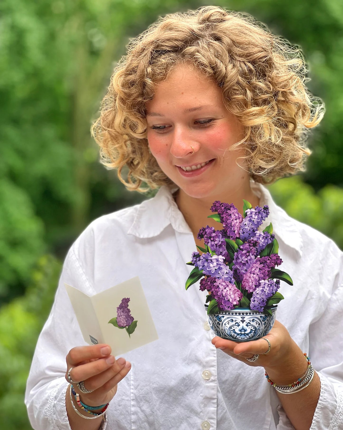 Freshcut Paper. Mini Garden Lilacs Pop-Up Card