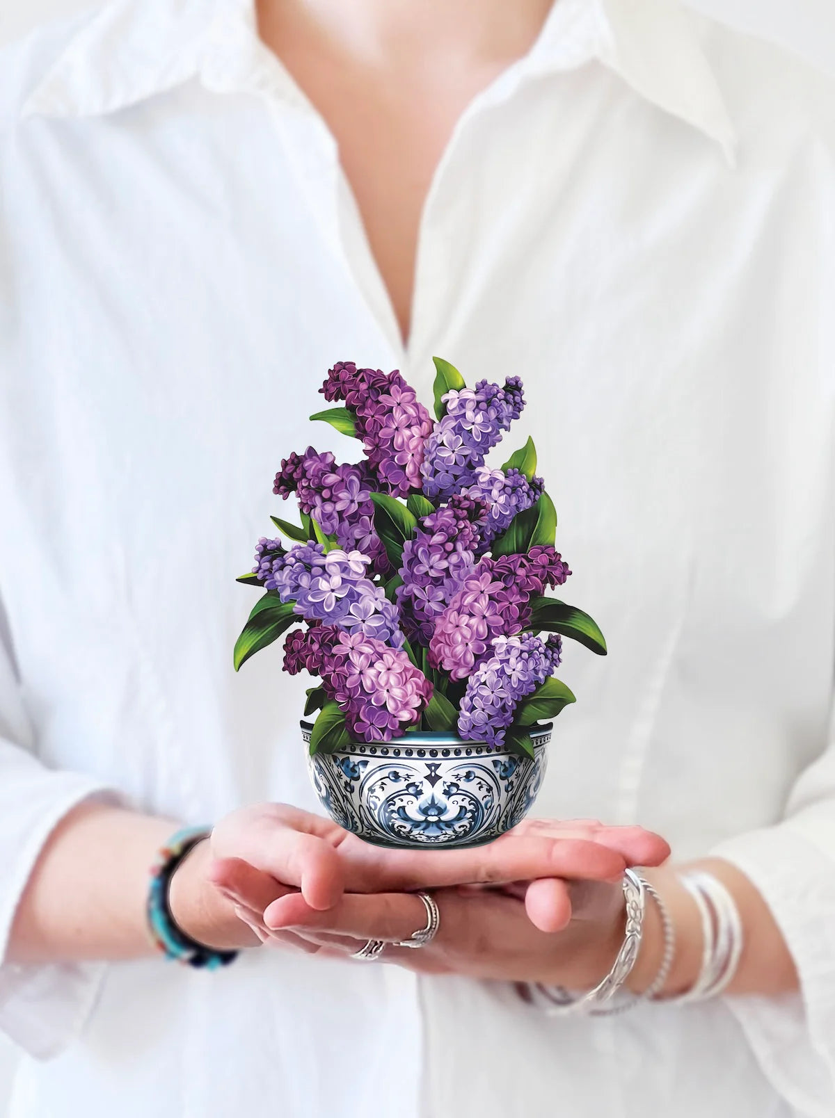 Freshcut Paper. Mini Garden Lilacs Pop-Up Card