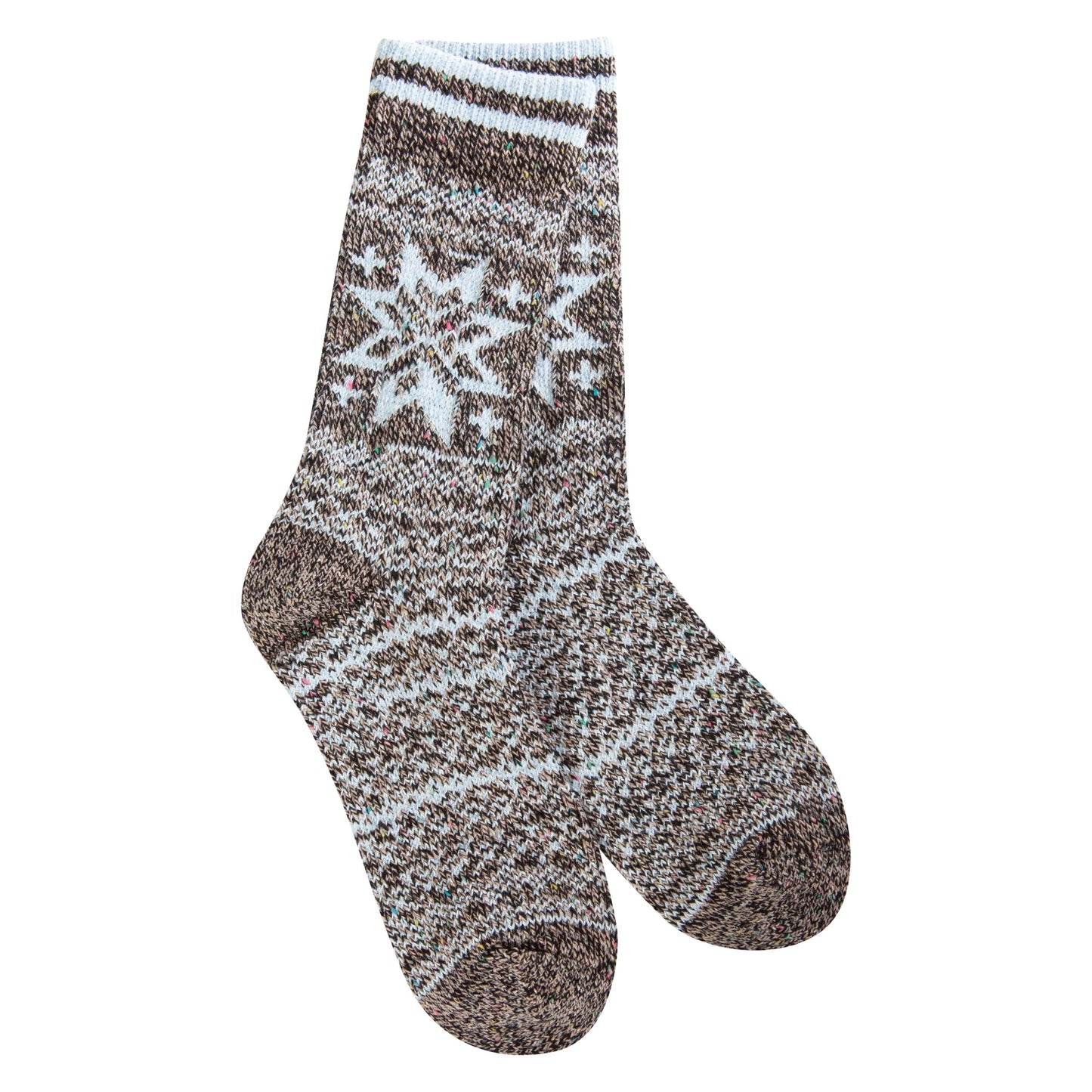 World's Softest Socks - Women's Holiday Confetti Crew. Blue Multi