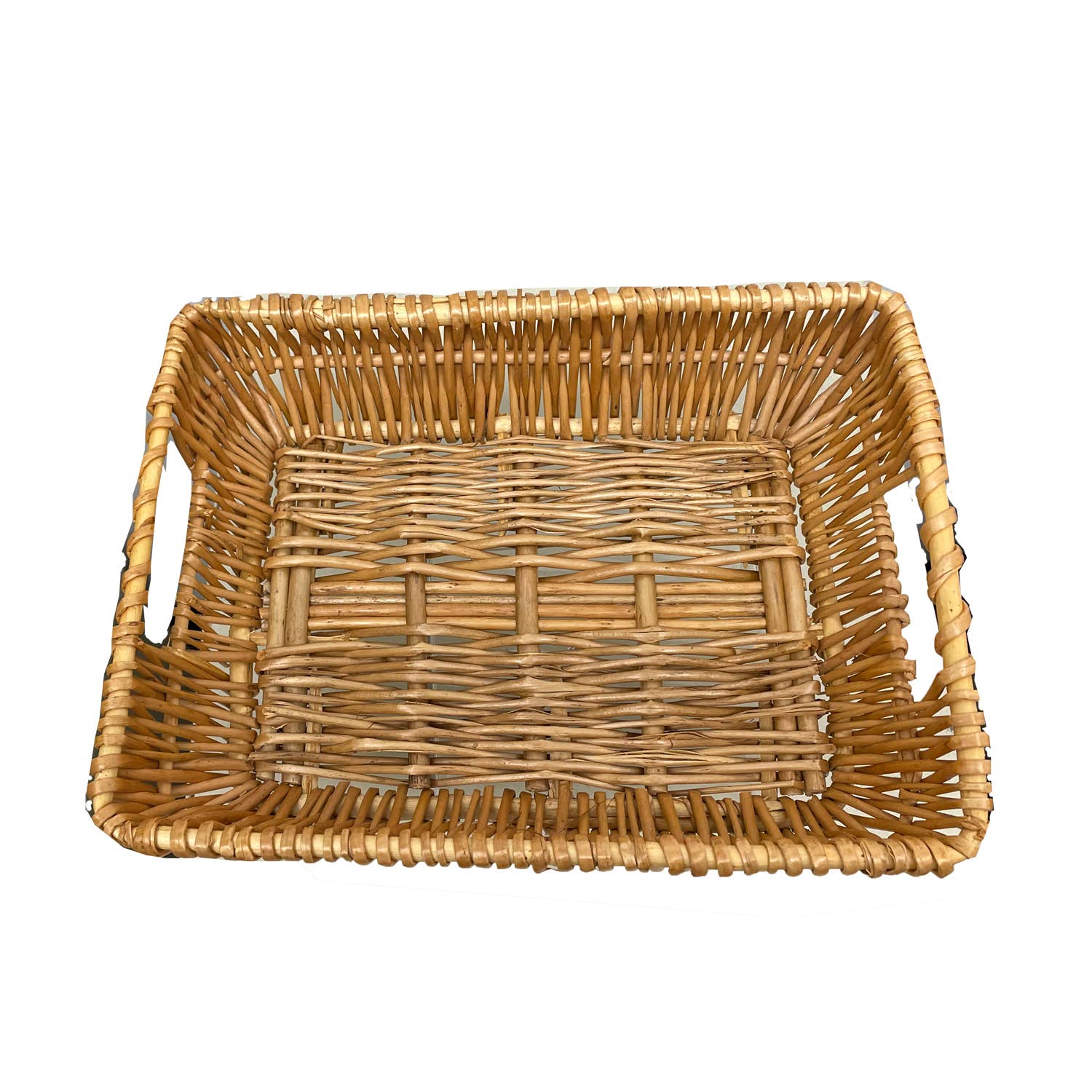 13" Rectangle Woven Willow/Wicker  Tray Honey Stain