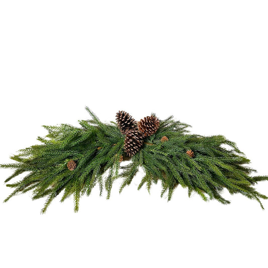 Pacific Norfolk Pine Cone Christmas Swag 31.5''