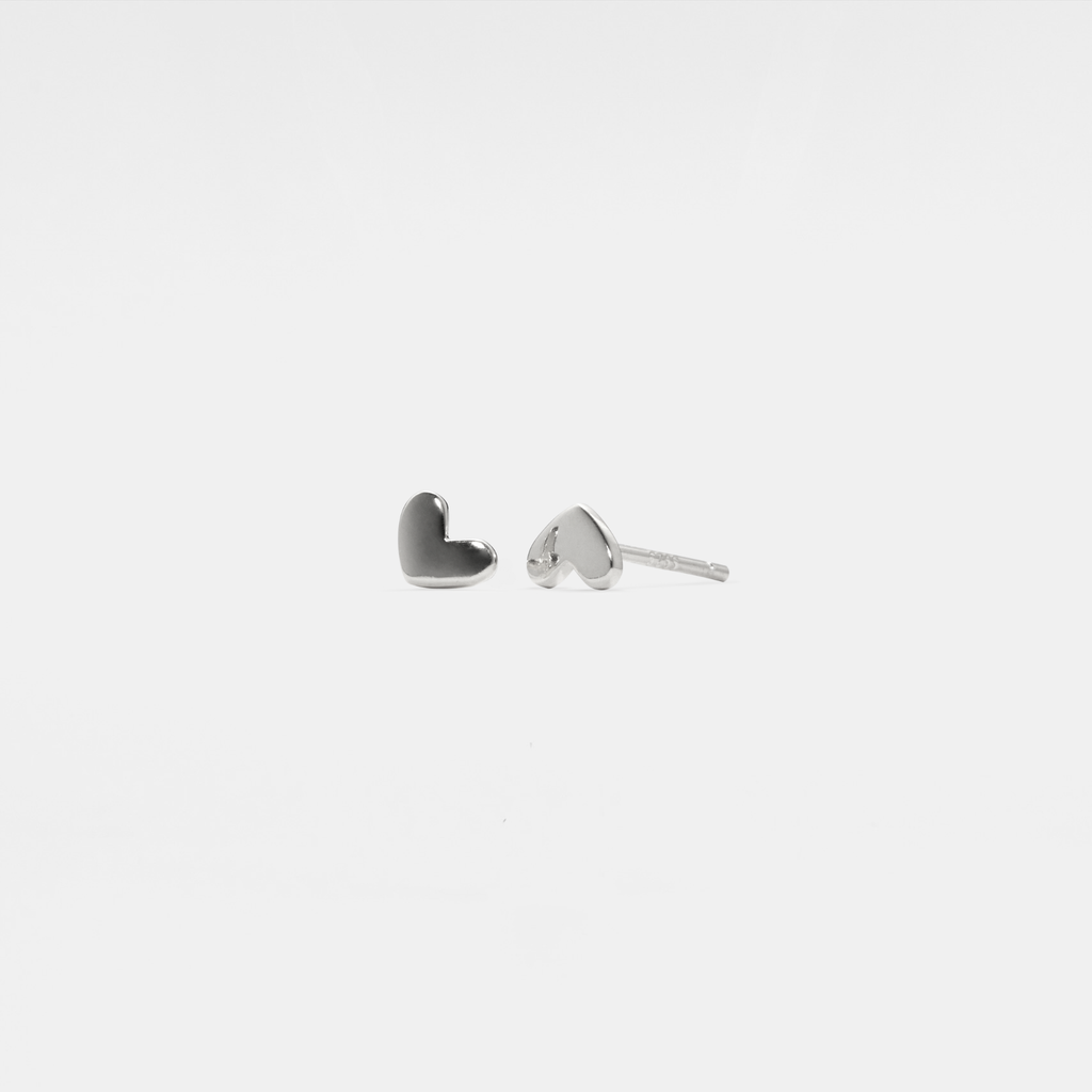 Perimade & Co. LLC - Dainty Tiny Small Heart Stud Earrings in 925 Sterling Silver