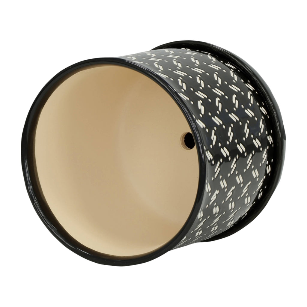 Sagebrook Home - Black Round Dots Planter With Saucer