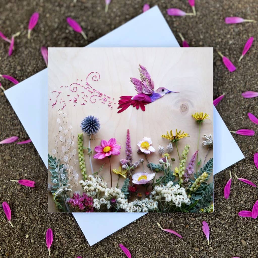 Sarah Smiles Creations - Hummingbird • Floral Greeting Card • Nature Art Photography 