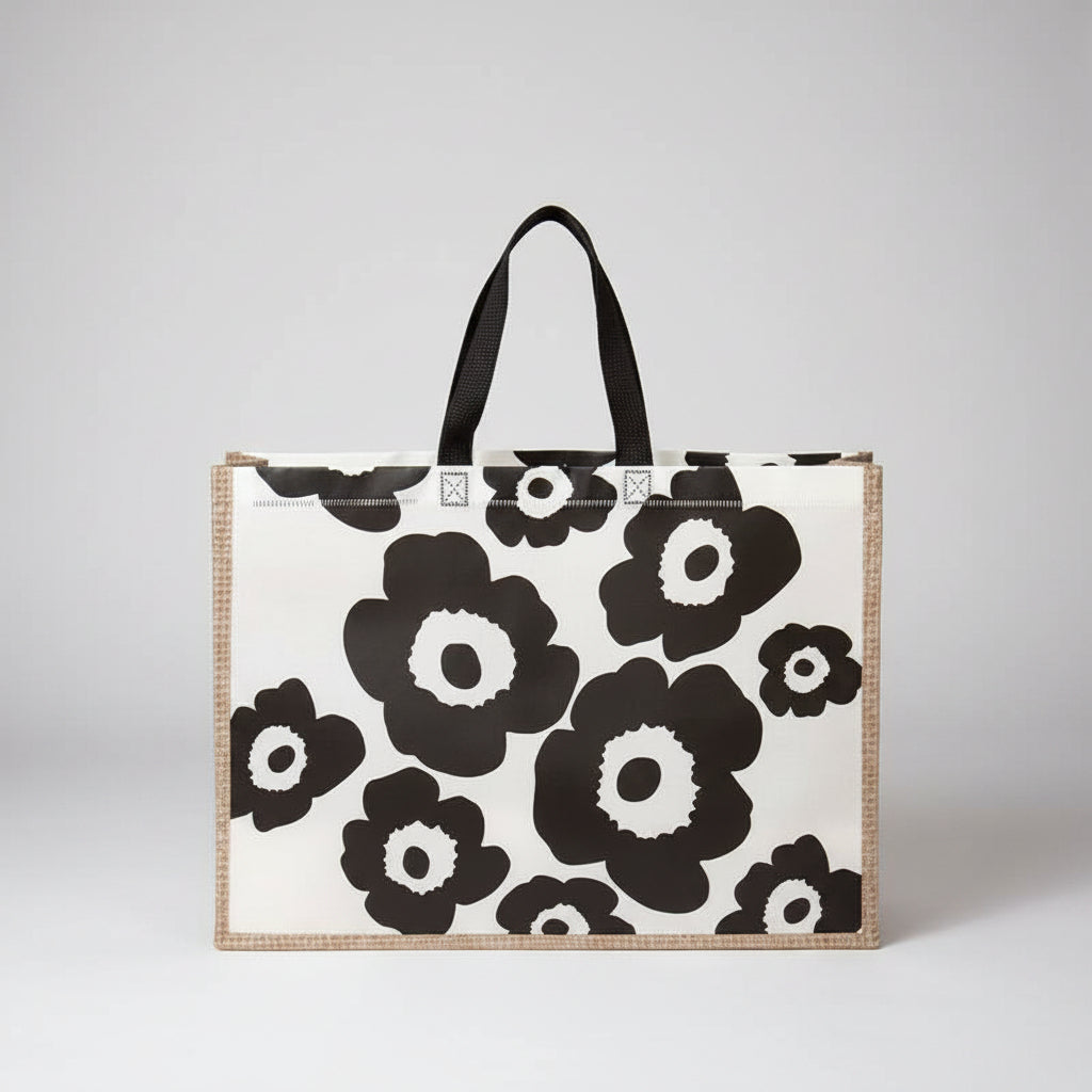 Classic Black Flower Non-woven Gift Bag