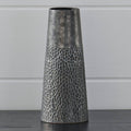 Charcoal Hammered Metal Vase