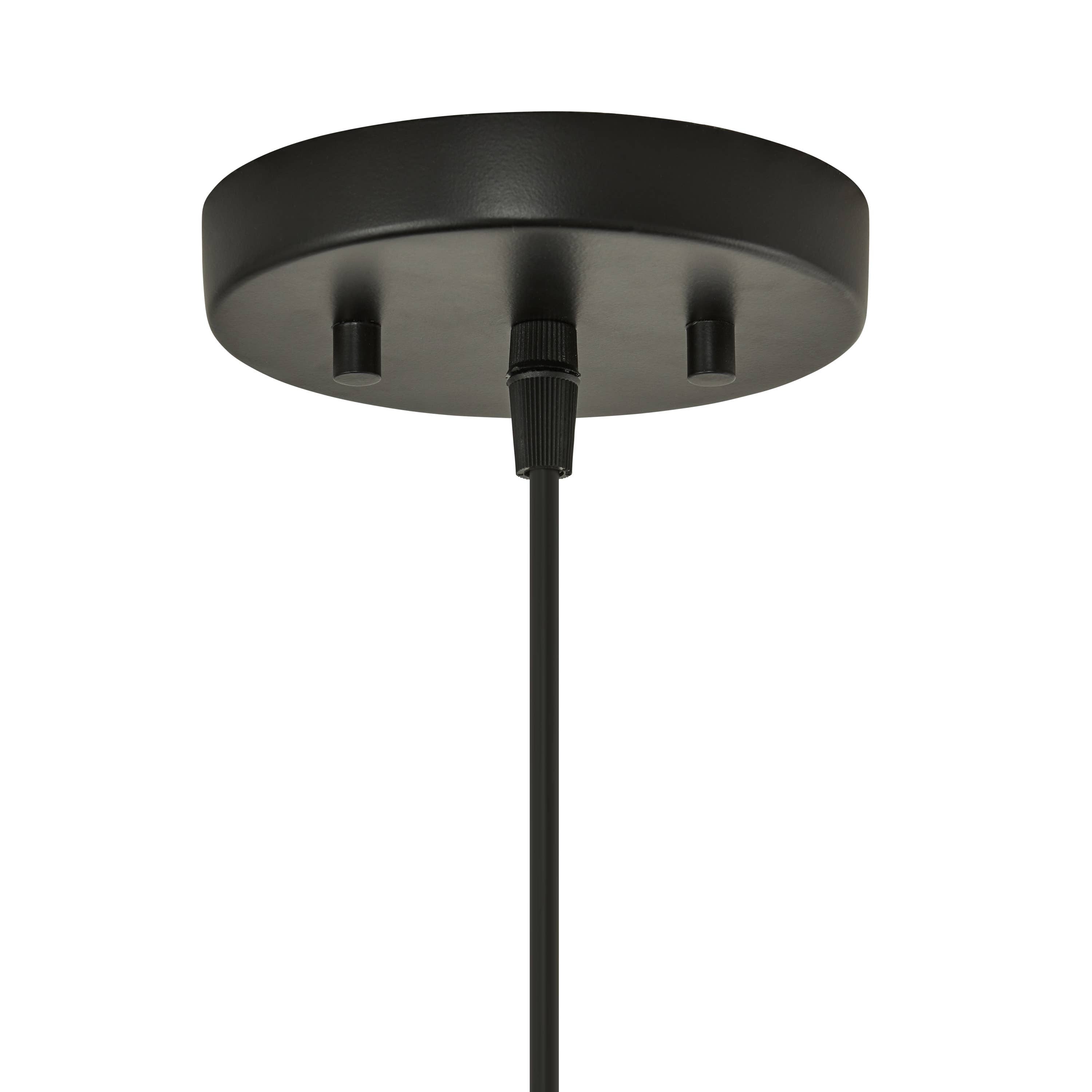 Black Metal Cage and Brown Wood Pendant Light