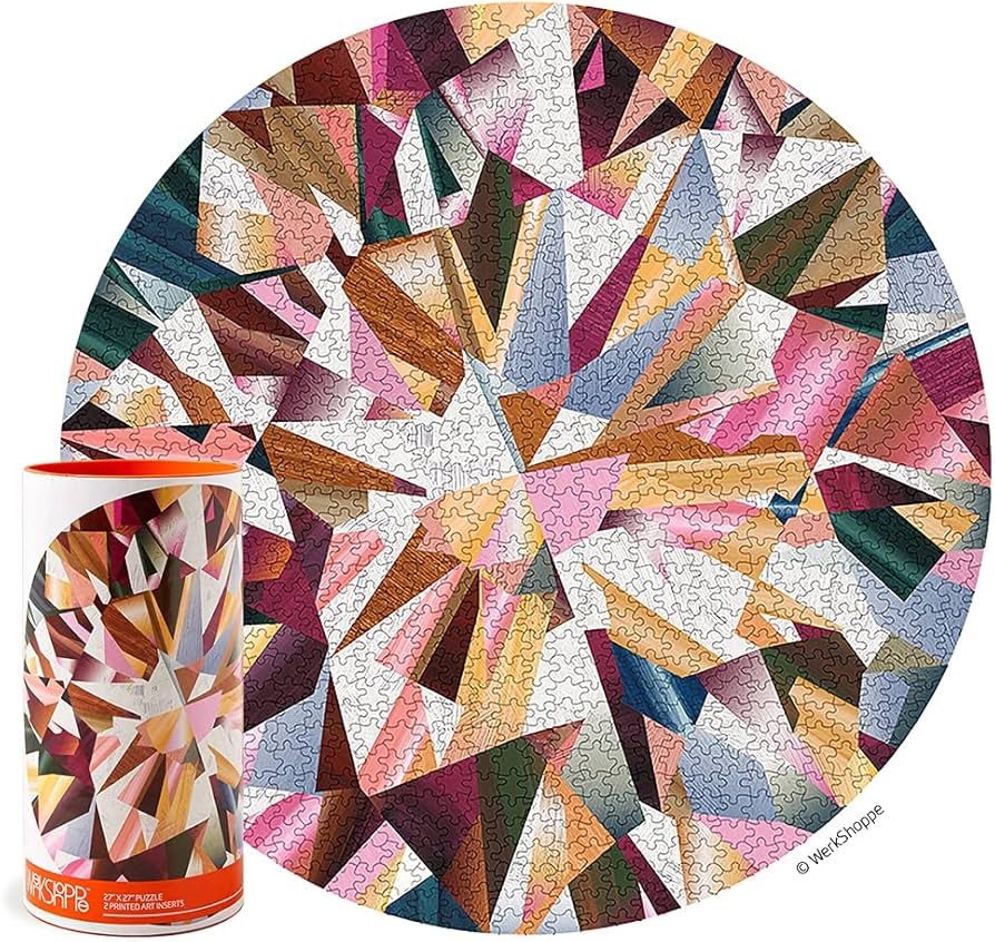 Multifaceted Diamond Abstract Round 1000 Piece Jigsaw Puzzle