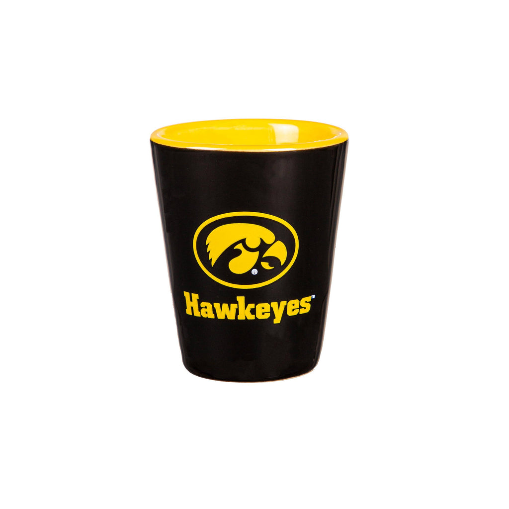 University of Iowa 4-Piece Ceramic and Glass 2oz. Shot Glass