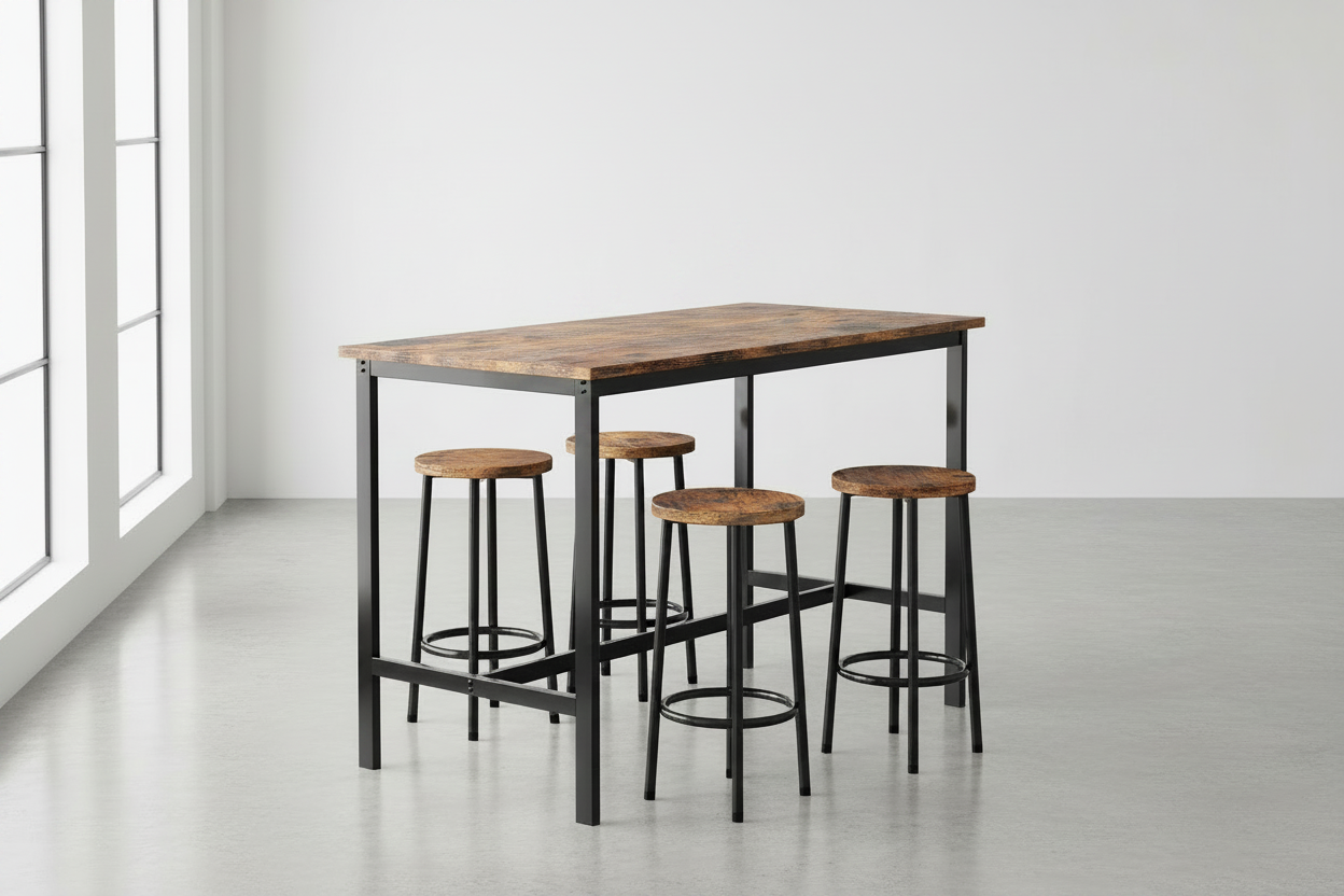 Industrial Counter Height Bar Table and Chairs