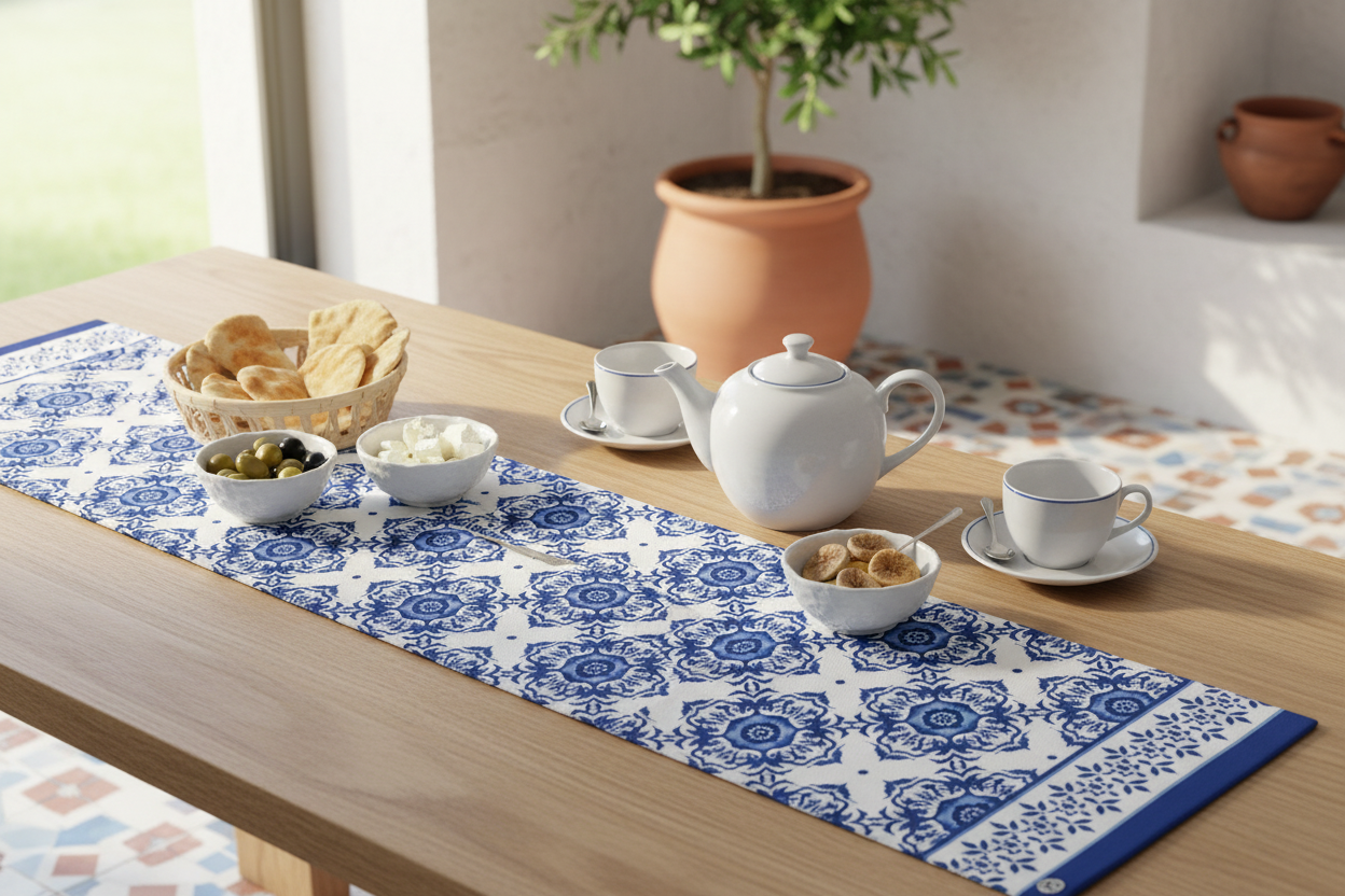 Michel Design Works Indigo Seas Cotton Table Runner