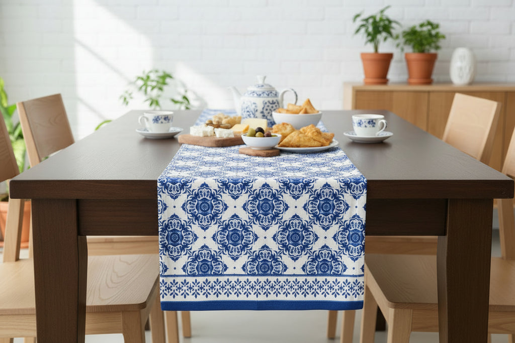 Michel Design Works Indigo Seas Cotton Table Runner