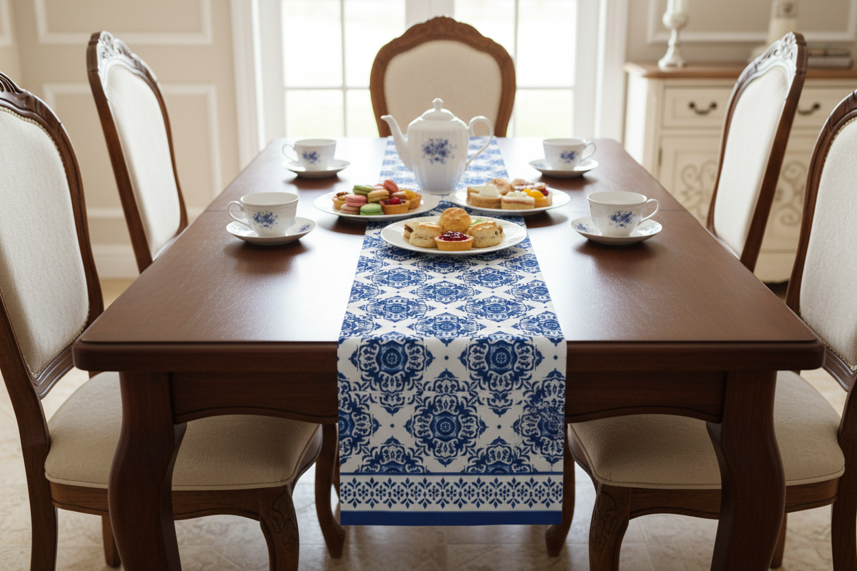 Michel Design Works Indigo Seas Cotton Table Runner