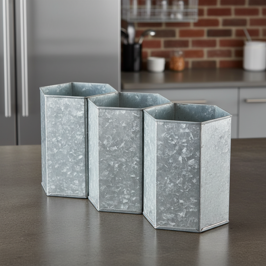 Galvanized Flatware Caddy