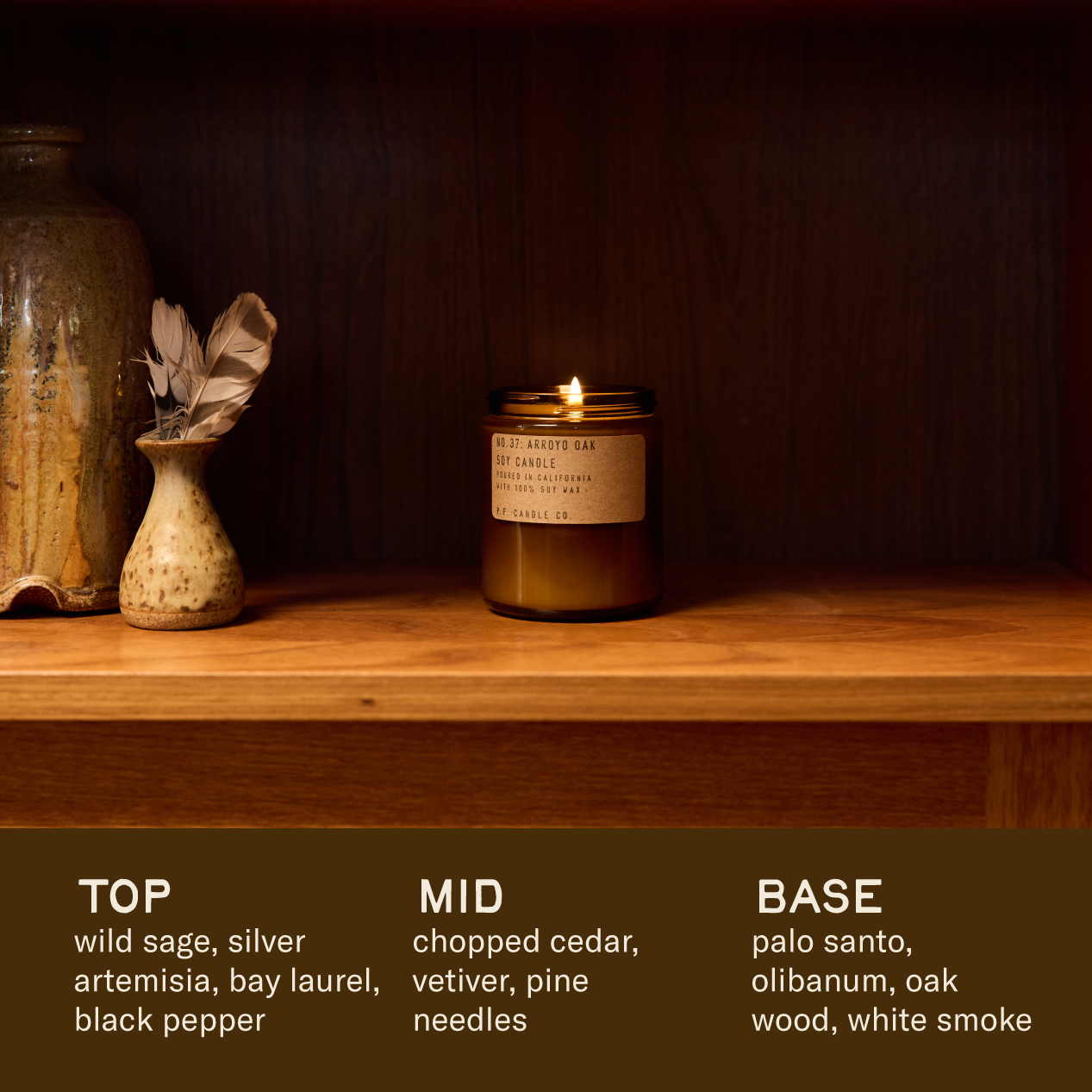 P.F. Candle Co. - Arroyo Oak – 7.2 oz Standard Candle