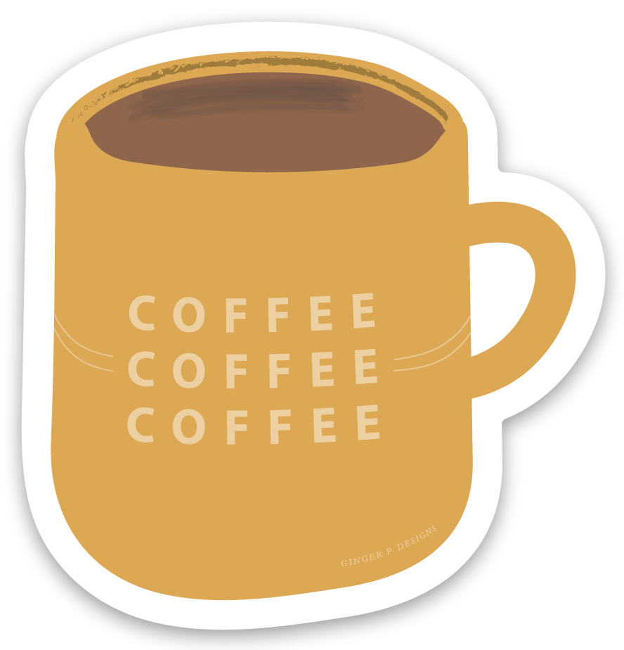Ginger P. Designs - Mini Coffee Mug Vinyl Sticker