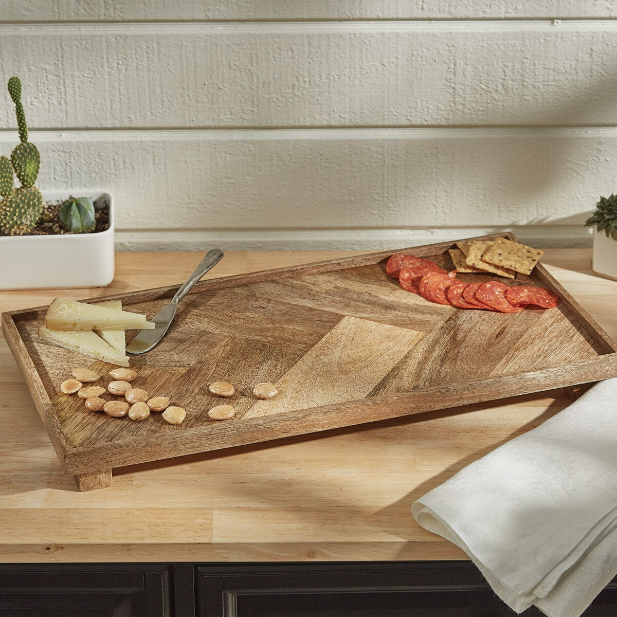 Herringbone Footed Serving board