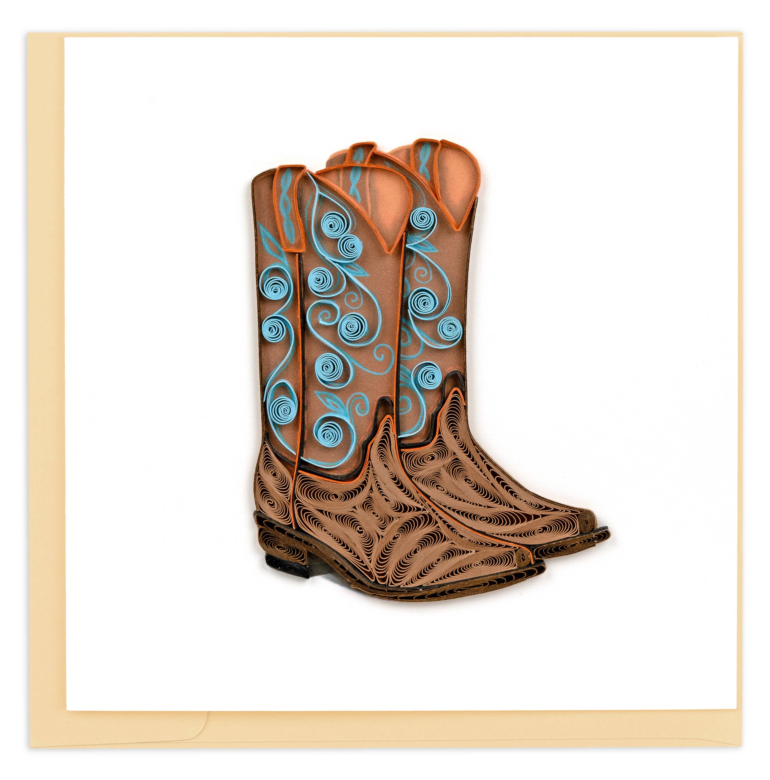 Quilling Greeting Card - Quilled Cowboy Boots
