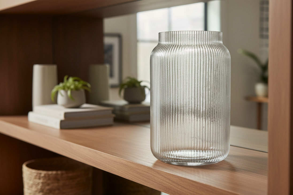 Abbott - Large Narrow Optic Jar Vase-8.5"H