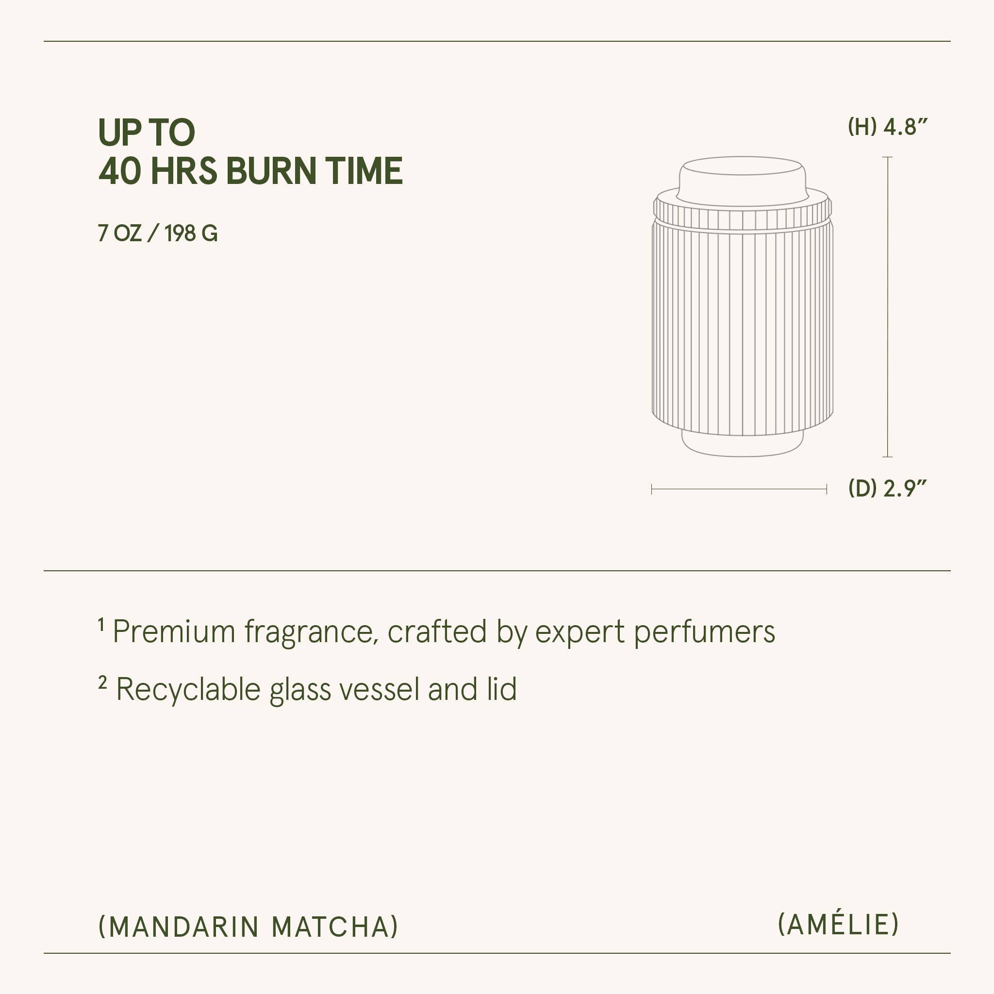 La Jolie Muse - Mandarin Matcha Scented Candle - 7oz