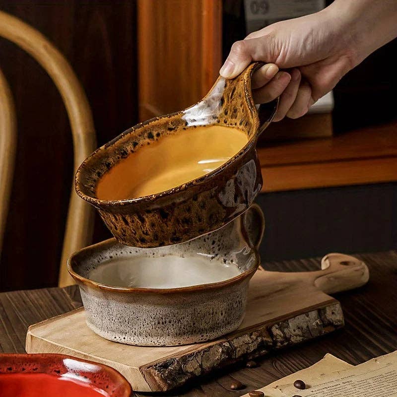 Rustic Ceramic Oatmeal Bowl