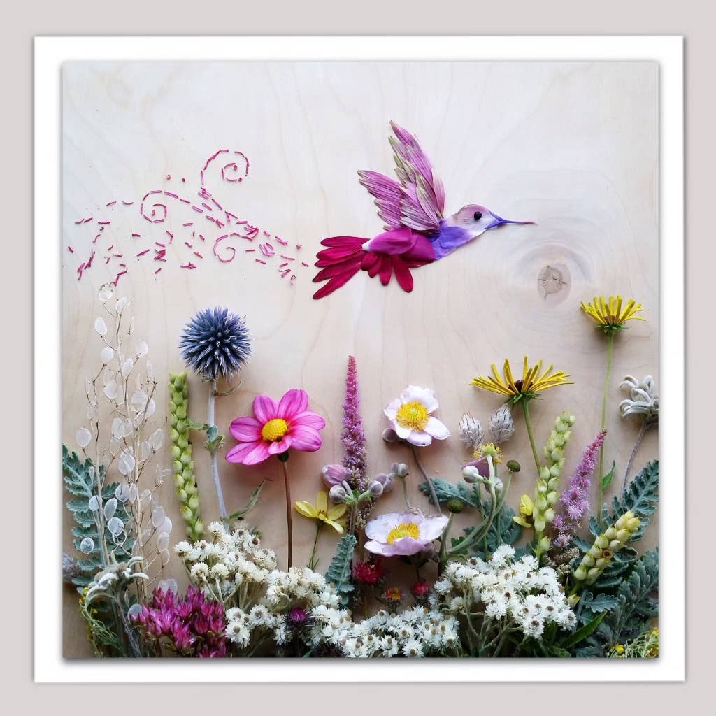 Sarah Smiles Creations - Hummingbird • Floral Greeting Card • Nature Art Photography 