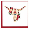 Quilling Greeting Card - Decorative Longhorn Skull