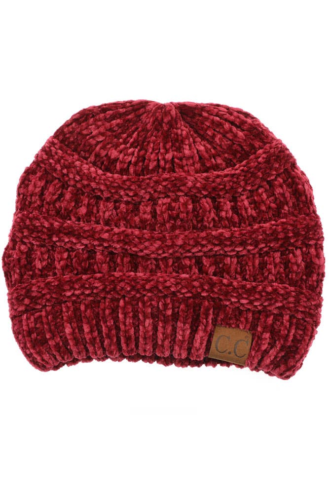 Hana - C.C Ribbed Chenille Soft Beanie Winter Hat