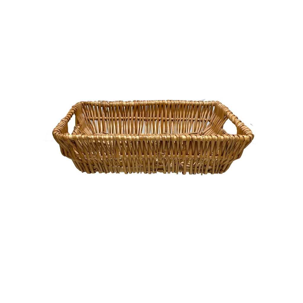 13" Rectangle Woven Willow/Wicker  Tray Honey Stain