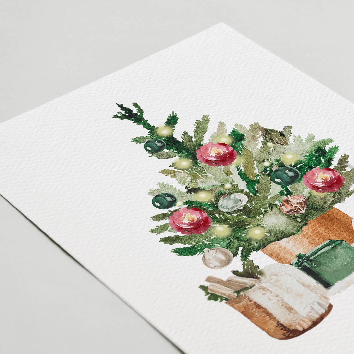 Boxed Set of 6 Holiday Greeting Cards, Christmas Trees