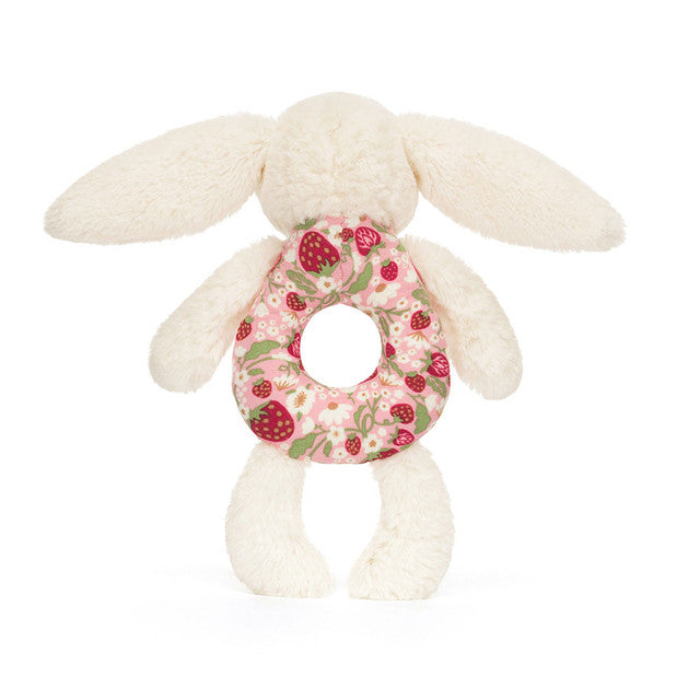 Jellycat Blossom Cream Bunny (Berry) Ring Rattle