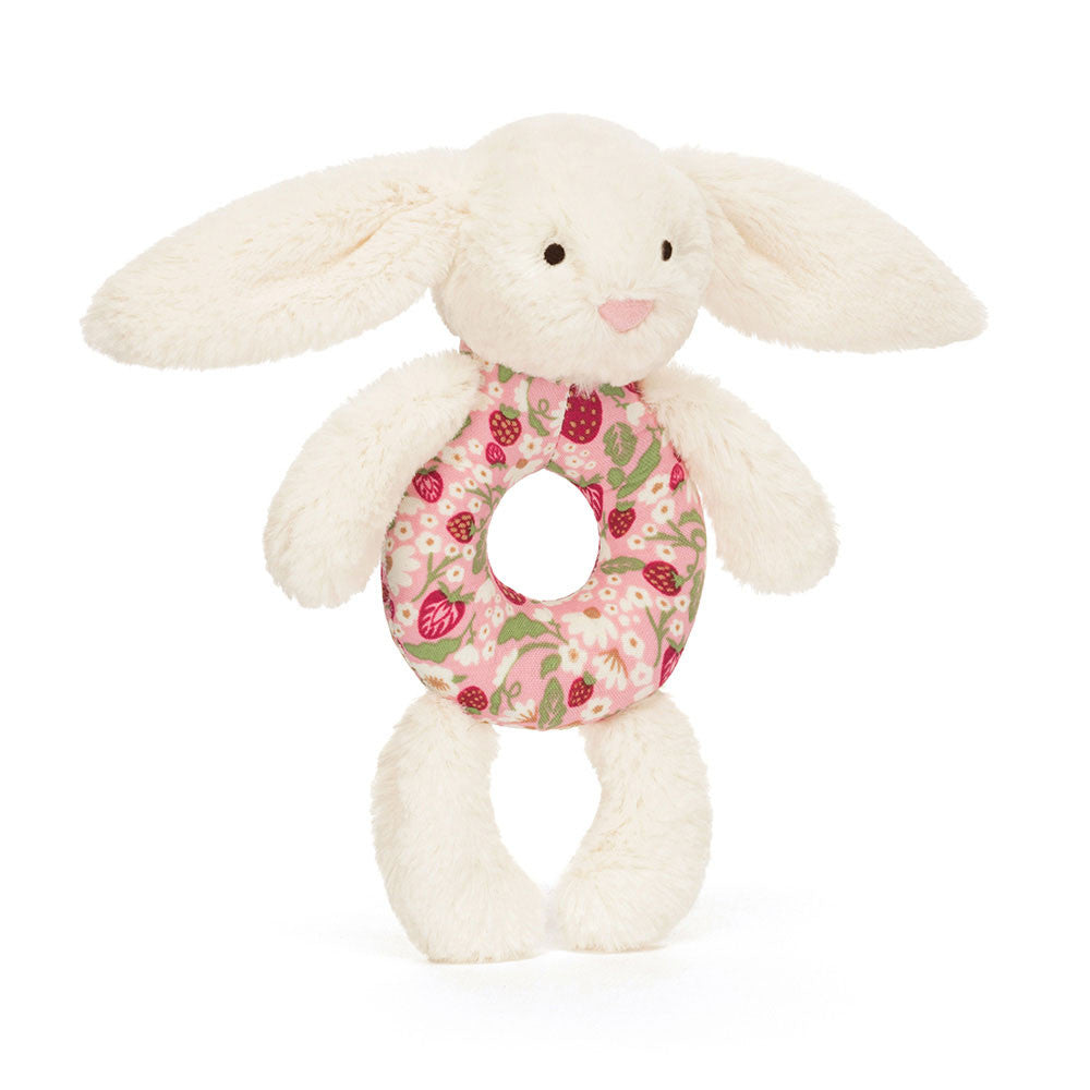 Jellycat Blossom Cream Bunny (Berry) Ring Rattle