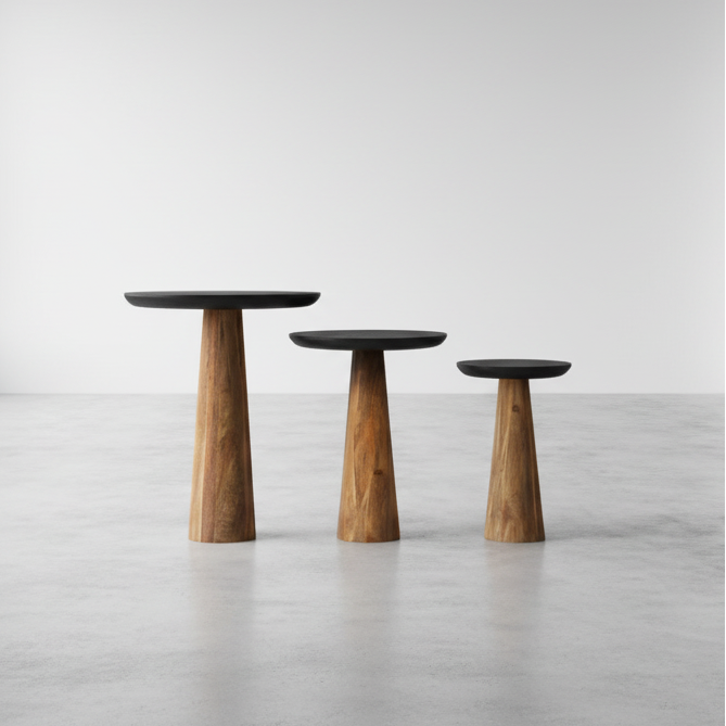 Wooden Side Tables - Round