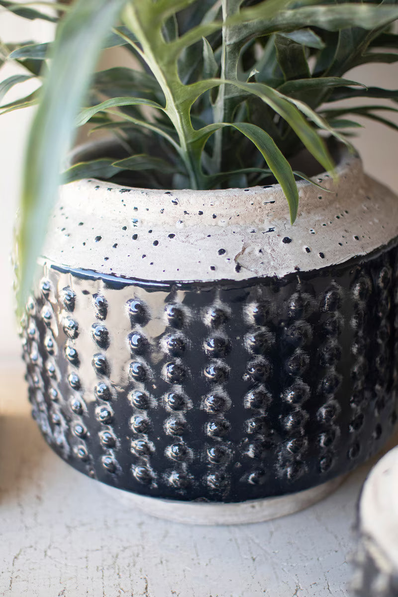 dark blue ceramic plant pot Dark Blue Knobby Ceramic Pots (3 sizes) Smalll