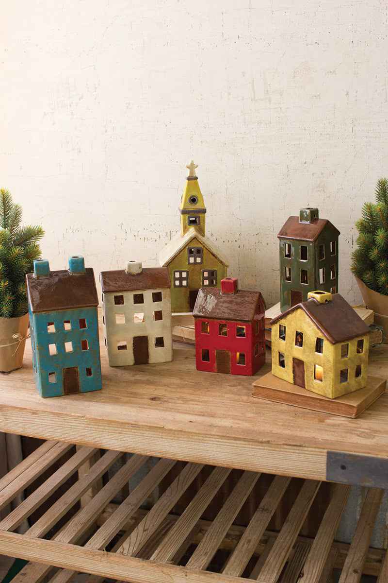 Ceramic Village For Tea Lights (6 Styles)