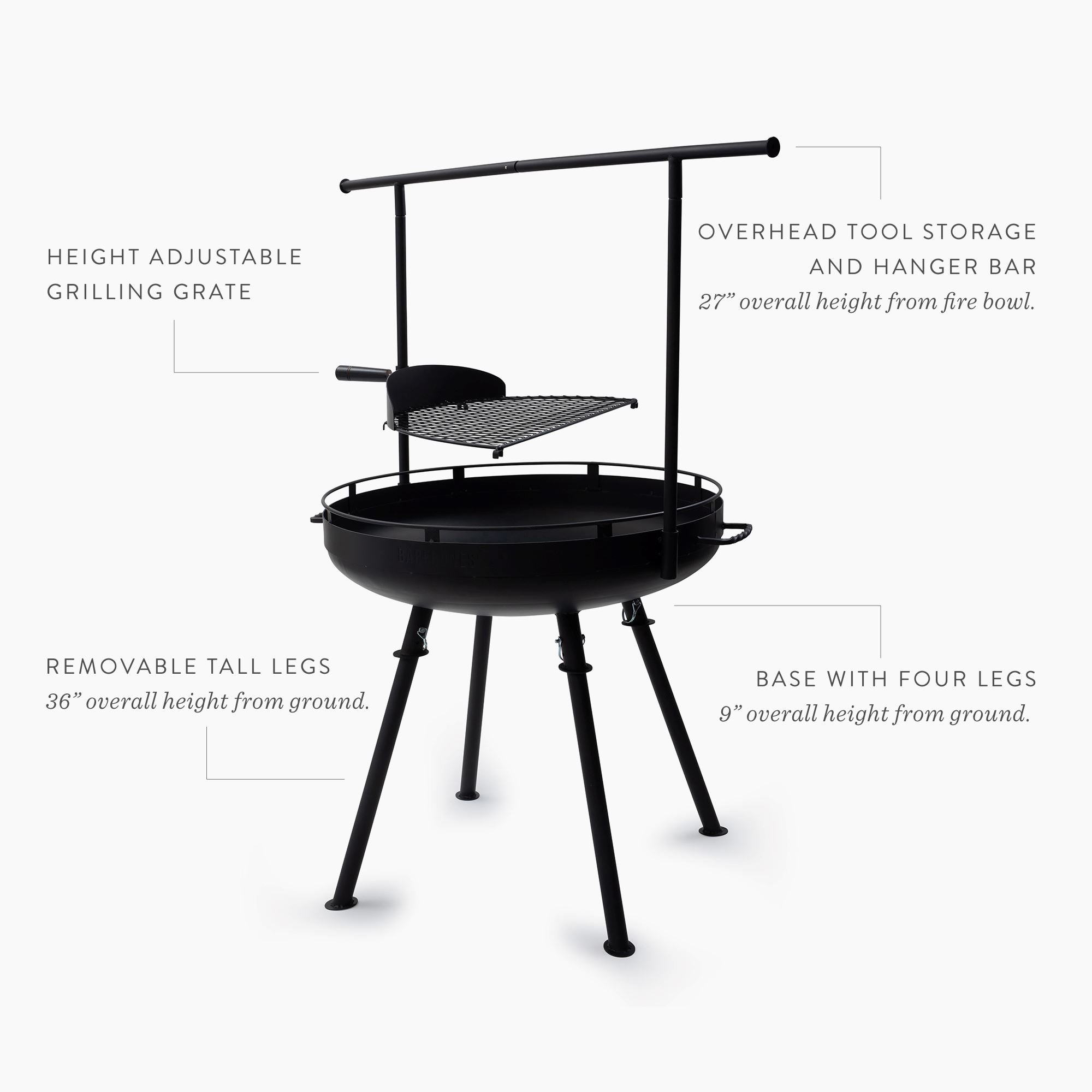 Barebones - Cowboy Fire Pit Grill - 30"