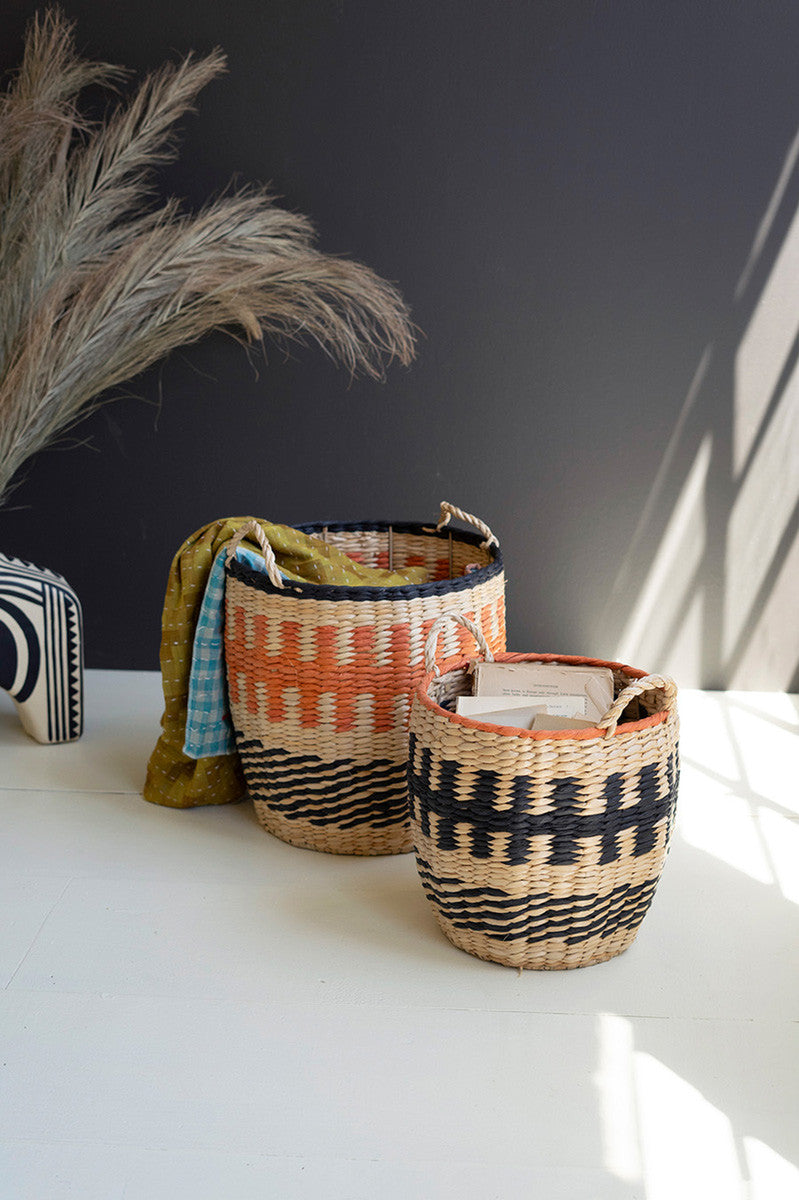 Woven Seaweed Baskets, (2) Colors Available