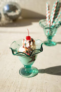 Recycled Glass Ice Cream Dish w/ Ruffled Edge