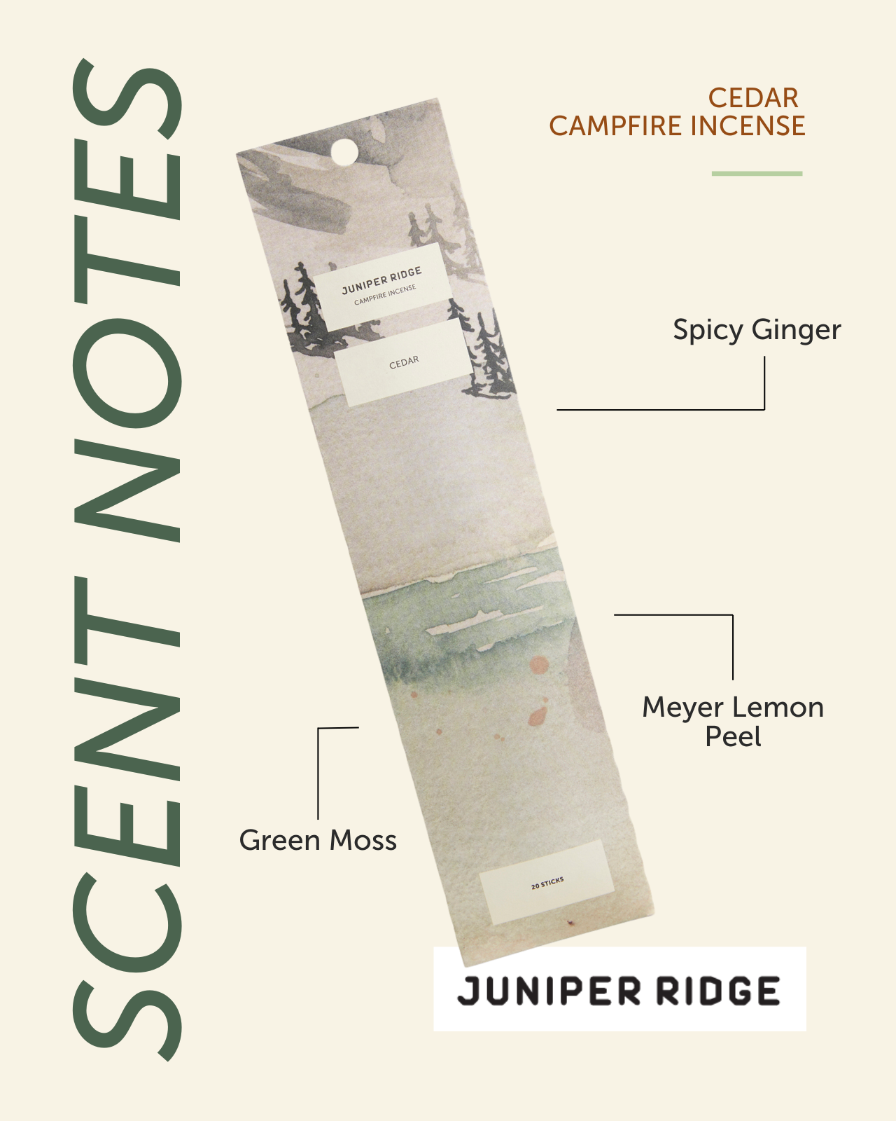 Juniper Ridge - Cedar Campfire Incense (20 Sticks)