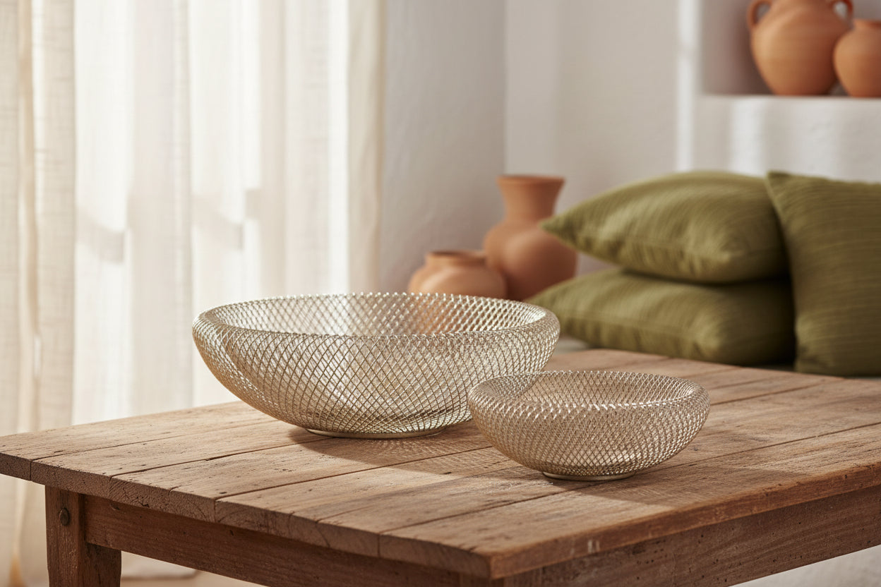 Metal Mesh Decorative Bowls (2 Sizes)