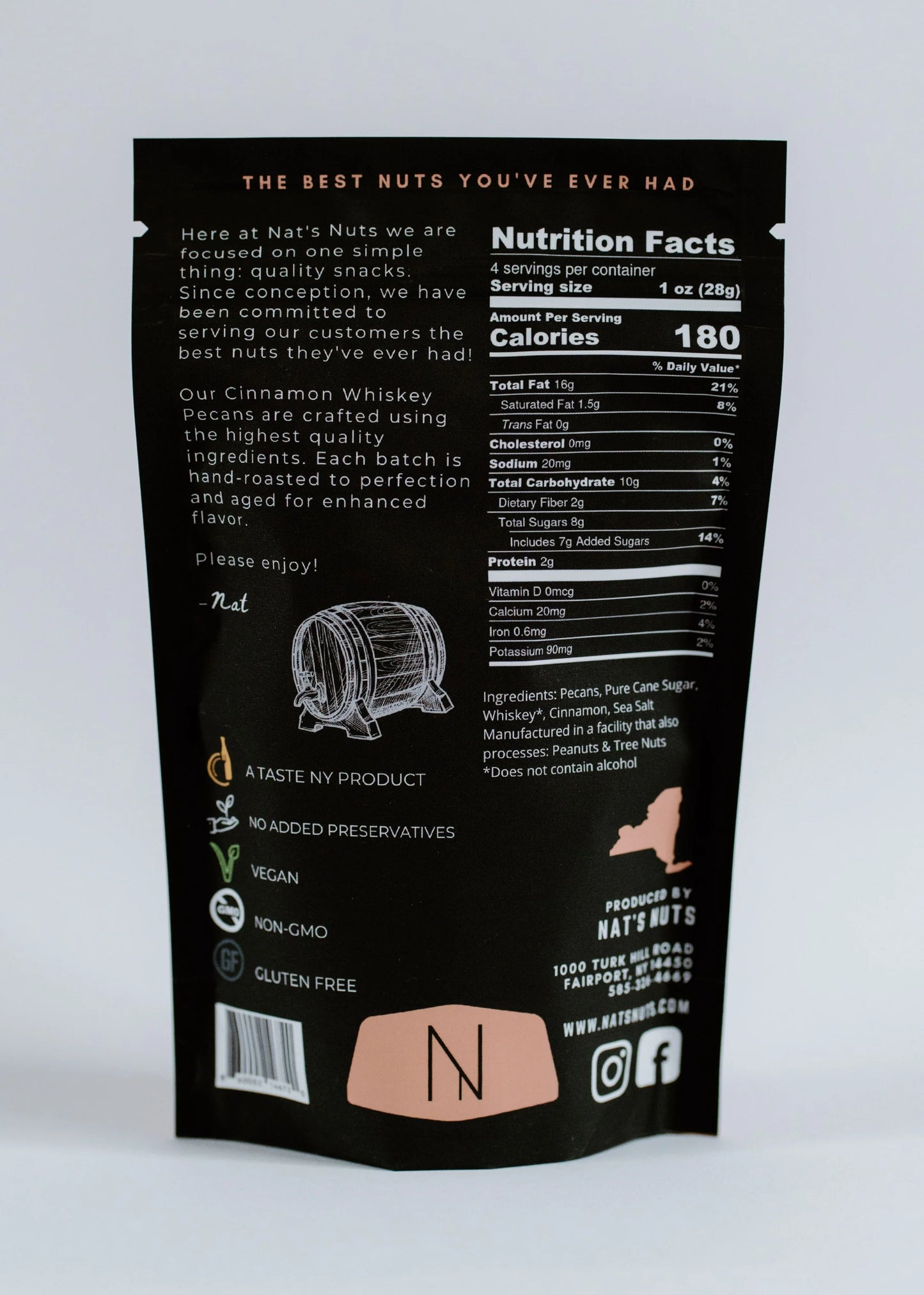 Nats Nuts Cinnamon Whiskey Pecans