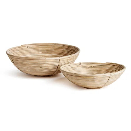 Cane Rattan Low Bowl Basket - Handmade